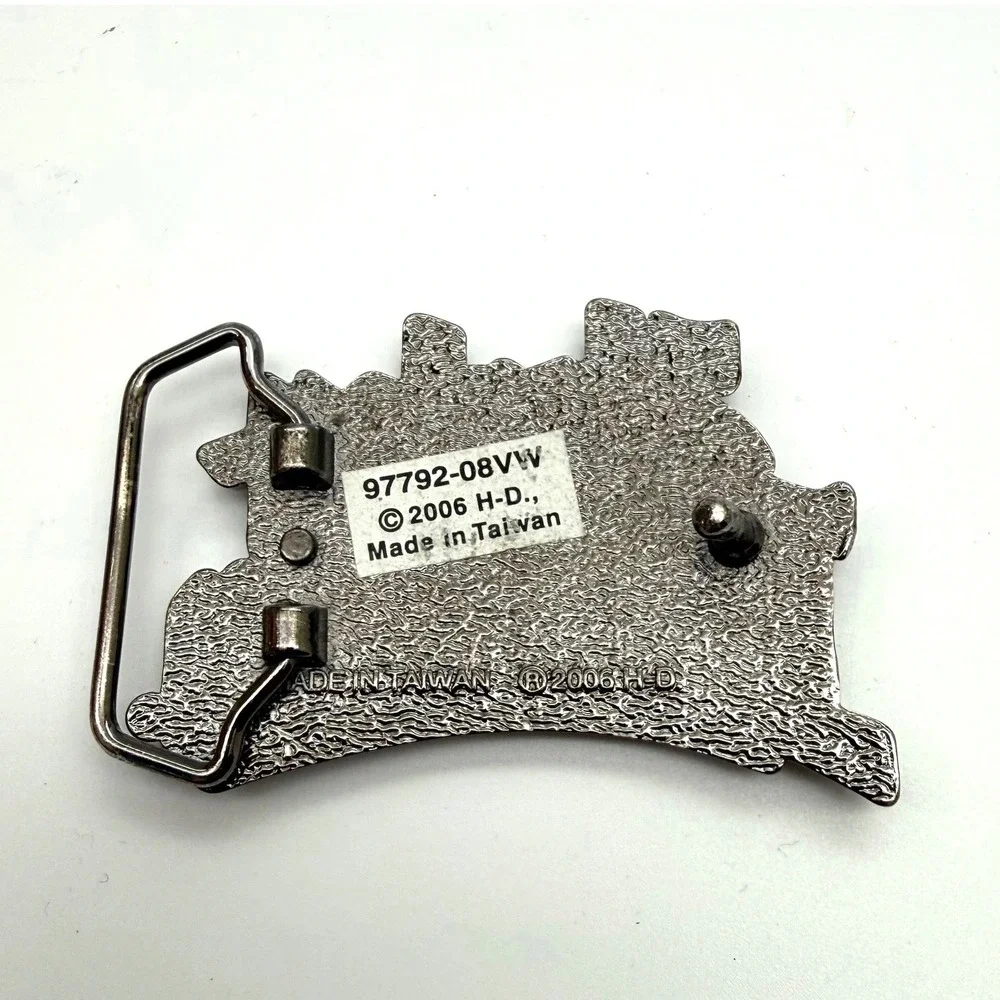 Vintage Y2K Harley Davidson Womens‎ Belt Buckle Rhinestone Bling Gunmetal Moto